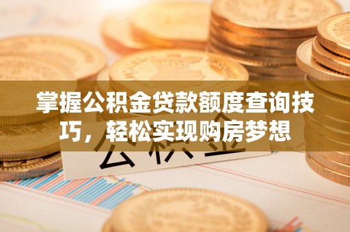 黔西掌握公积金贷款额度查询技巧，轻松实现购房梦想